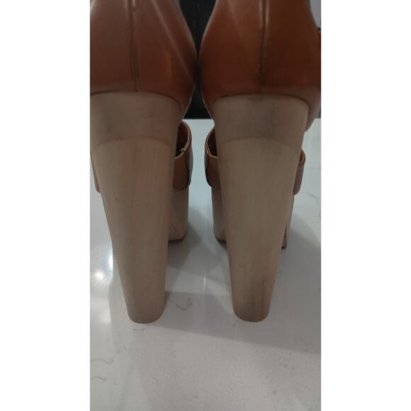 Chloe Sevigny Open Ceremony platform Mary Jane leather glam pin-up size 8 - Picture 7 of 10